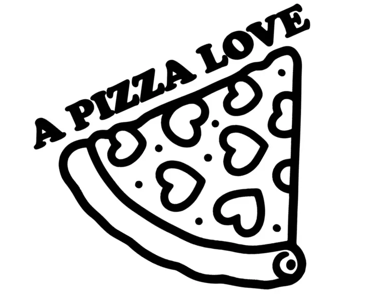 A Pizza Love pizza slice logo